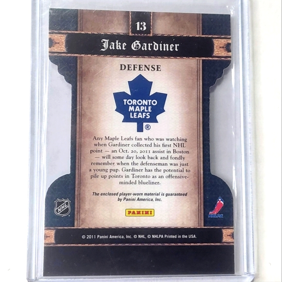 Jake Gardiner Panini Crown Royale Jersey Hockey Card Toronto Maple Leafs #13 - Picture 2 of 2